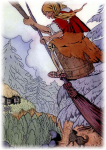 There she was beating with the pestle and sweeping with the besom - BABA YAGA AND THE LITTLE GIRL WITH THE KIND HEART PNG